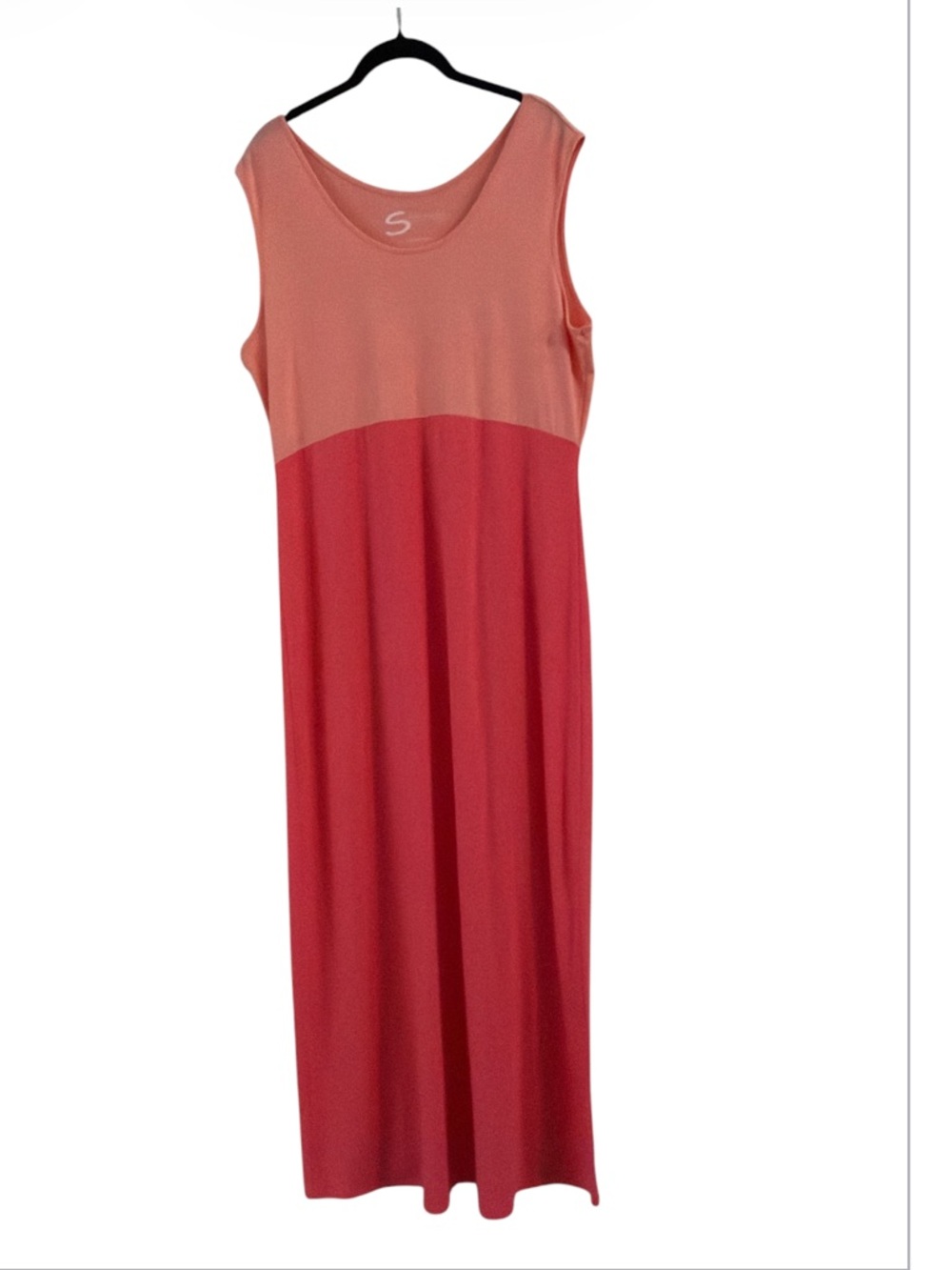 Serena Williams Stylish Sleeveless Coral and Peach Maxi Dress Size L